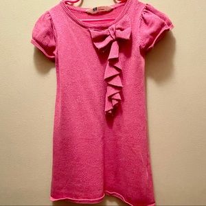 Little Girl’s Sparkly Pink Sweater Dress Sz 6
